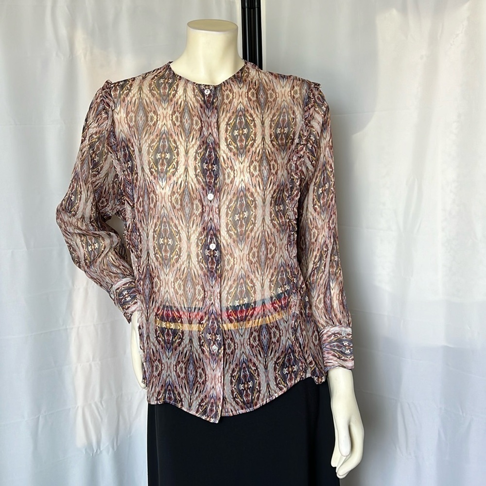 Massimo Dutti Sheer blouse with ruffle detail